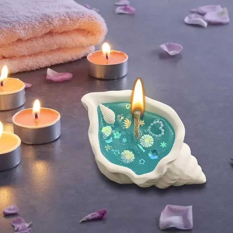 Handgefertigte Meeresmuschel-Seestern-Aromatherapiekerze | Karnz