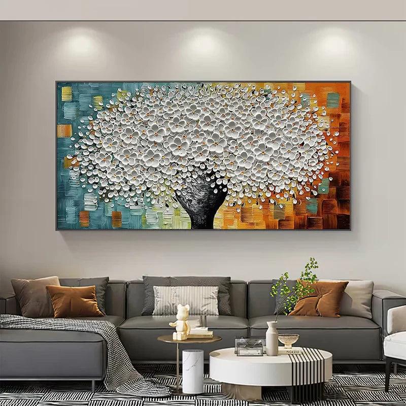 Moderne abstrakte Blumenbaum Wandkunst Fine Art Leinwanddrucke Große Größen Bilder Für Wohnzimmer Schlafzimmer Home Office Kunstdekoration | Karnz