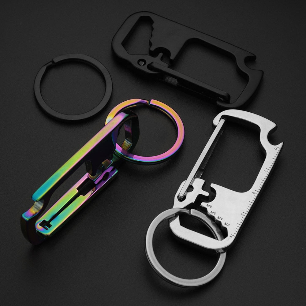 Karnz | Edelstahl EDC Multi Tool Flaschenöffner Schlüsselanhänger