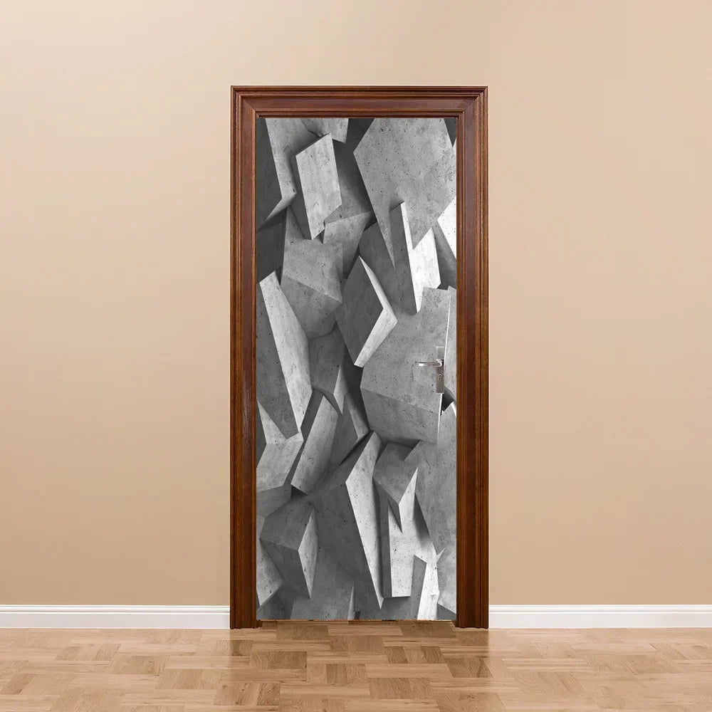 Moderne abstrakte Perlen geometrische Türaufkleber Mural abnehmbar PVC Vinyl Peel N Stick Wandkunst Mural Dekor für Innentüren Kreative DIY Wohnkultur | Karnz