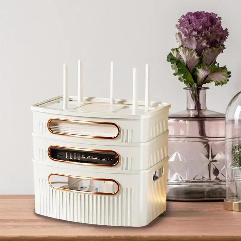 Staubdichter dekorativer Router Aufbewahrungsbox Organizer
