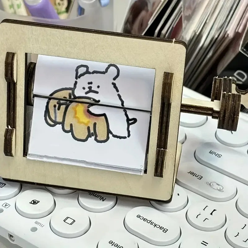 DIY Holz Handkurbel-Animationsmaschine Desktop-Dekor-Kit | Karnz