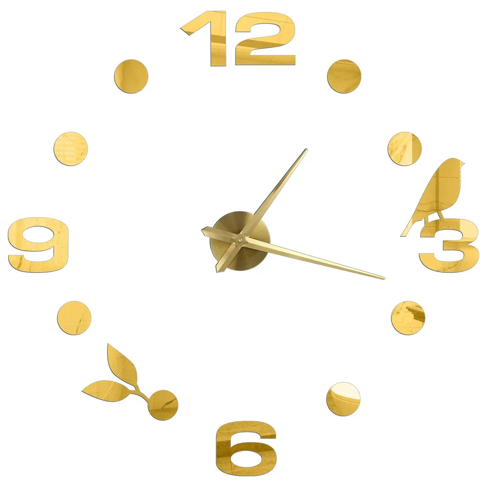 Große Wanduhr DIY 3D Selbstkleber Spiegel Acryl Wanduhr für Küche Esszimmer Wohnzimmer Kreative Wohnkultur | Karnz