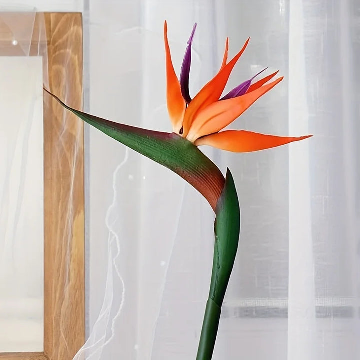 Karnz | Floriva 3-teiliges Set Künstliche Strelitzien | Paradiesvogelblumen | 24,5 cm Lange Stiele | Dekoration für Zuhause, Büro & Veranstaltungen