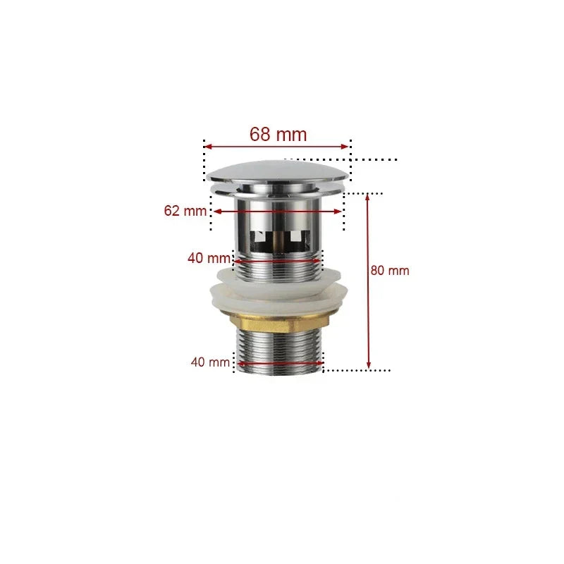 Ablaufschraube mit Push-Down-Popup – Messing | 11 Farben | Mit oder ohne Überlauf Karnz