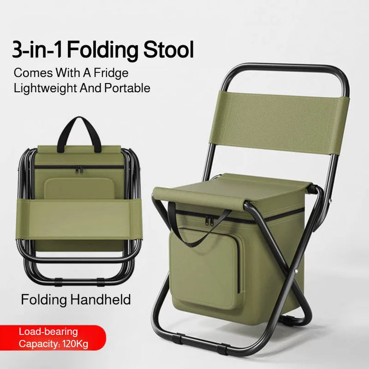 Eingebaute Kühltasche Tragbare Faltbare Outdoor-Hocker | Karnz