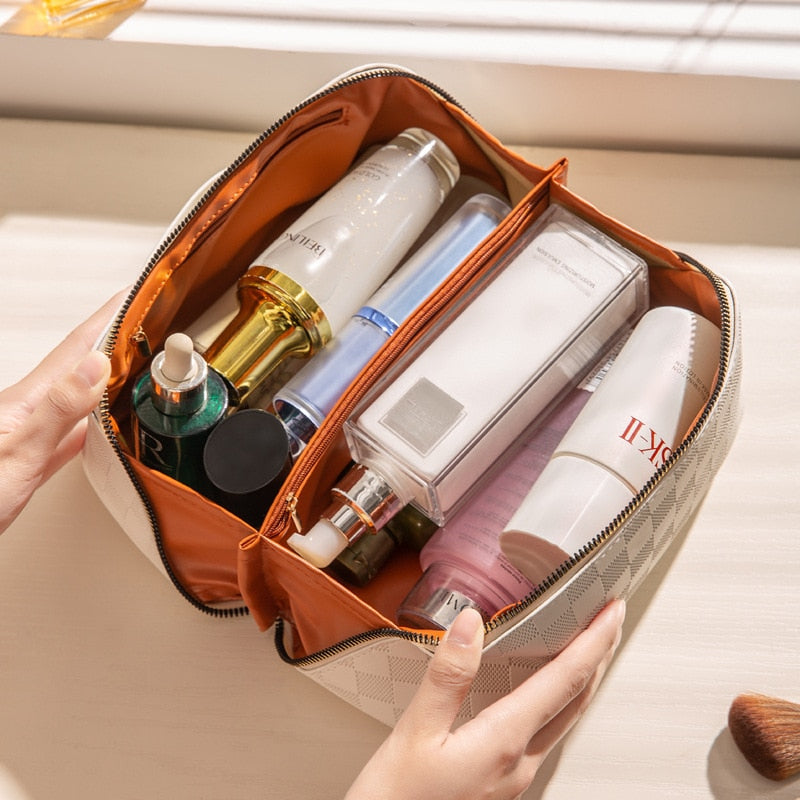 Sandsberg | Luxus Checkered Make-up Kosmetiktasche
