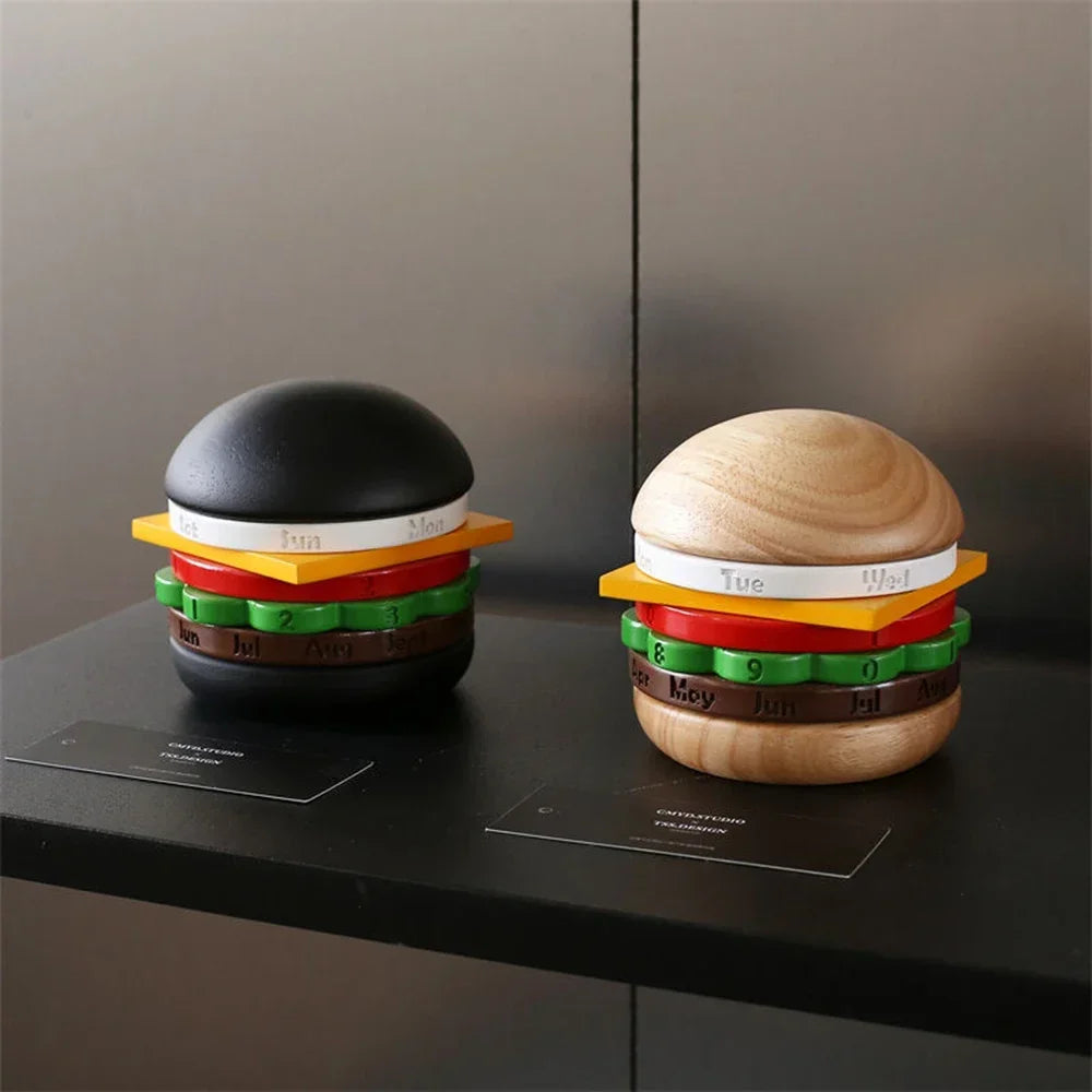 Rotierender Holz-Hamburger Dekorationskalender | Karnz