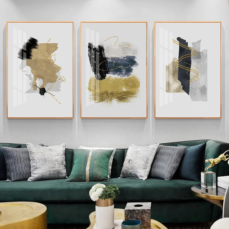 Neutrale Farbe Blau Beige Schwarz Nordisch Abstrakte Wandkunst Feine Kunst Leinwand Drucke Poster Bilder Für Wohnzimmer Schlafzimmer Kunst Dekor | Karnz
