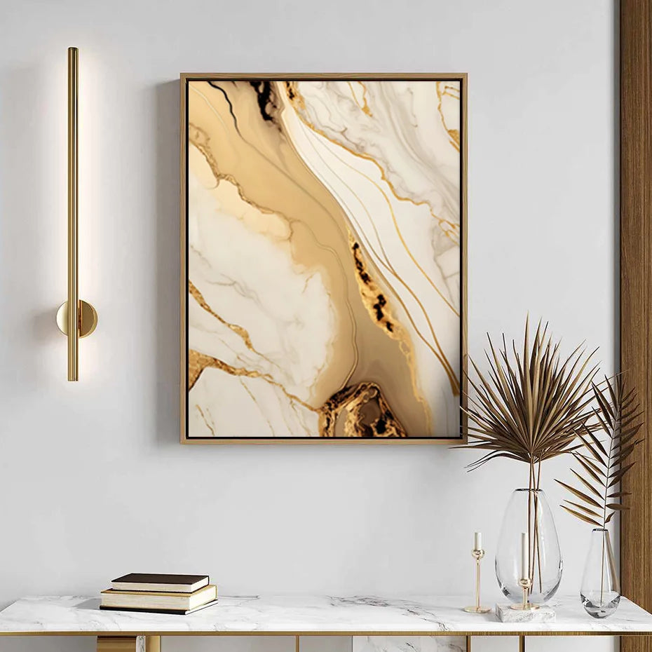 Moderne abstrakte schwarze beige goldene flüssige Marmorprint-Wandkunst Fine Art Leinwanddrucke Bilder für Wohnzimmer Schlafzimmer Kunst Dekor | Karnz