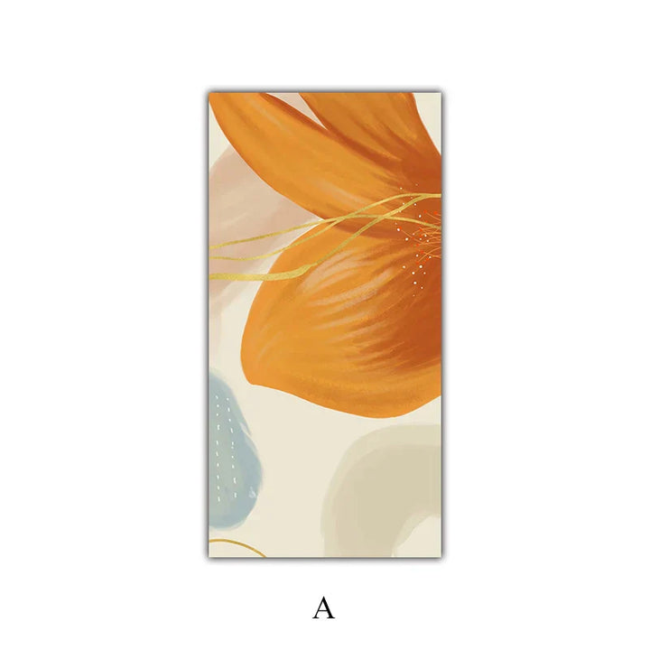 Große florale bunte abstrakte Wandkunst Fine Art Leinwanddrucke orange-gelbe Blütenposter Bilder für das Wohnzimmer Wohnkultur | Karnz