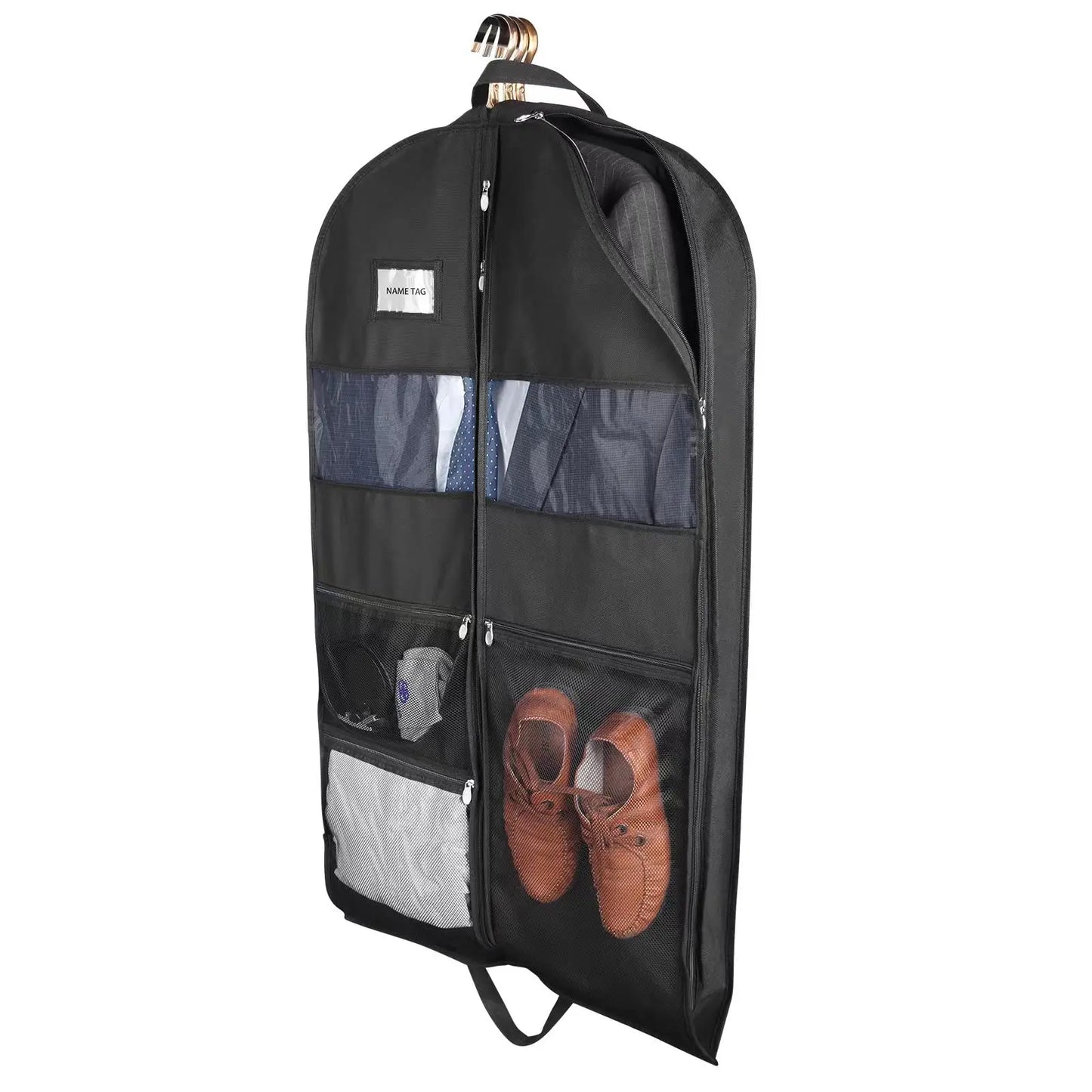 Karnz | ReiseKleider Kleidersack für Reisen | Beidseitiger Reißverschluss & XXL-Taschen | Atmungsaktiv & Transparent | 43 Zoll Hängender Anzug-Organizer