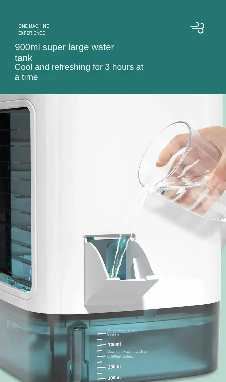 Tragbarer Desktop-Luftkonditionierer – Dual Spray Ultraschall-Luftbefeuchter, 3-Gang leiser Luftkühler mit Nachtlicht für Zuhause | Karnz