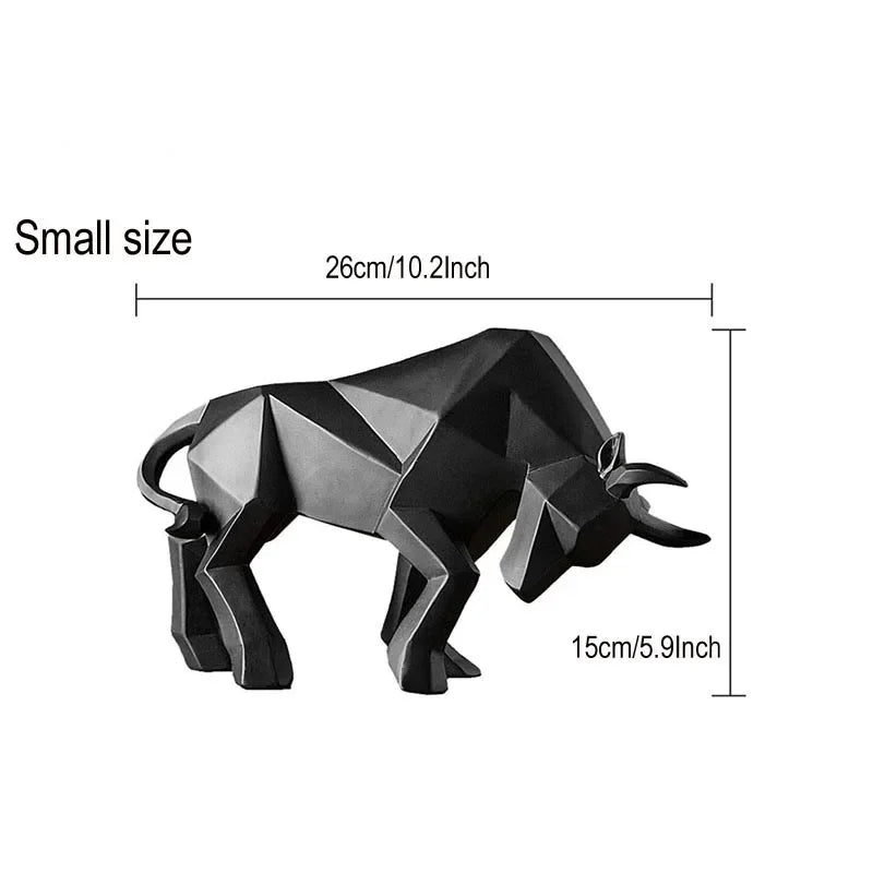 Karnz | ToroArte Stier Skulptur | Nordisches Design | Harzfigur Modern | 35 cm / 26 cm
