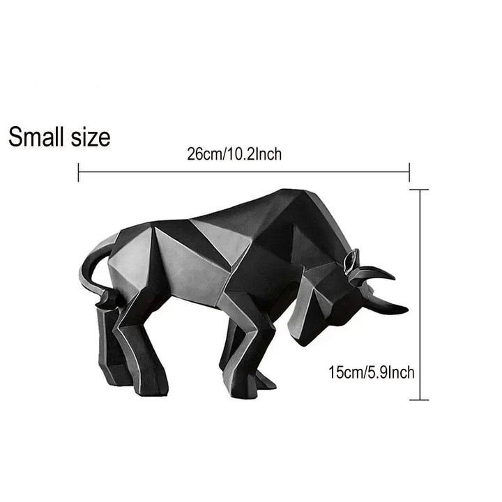Karnz | ToroArte Stier Skulptur | Nordisches Design | Harzfigur Modern | 35 cm / 26 cm