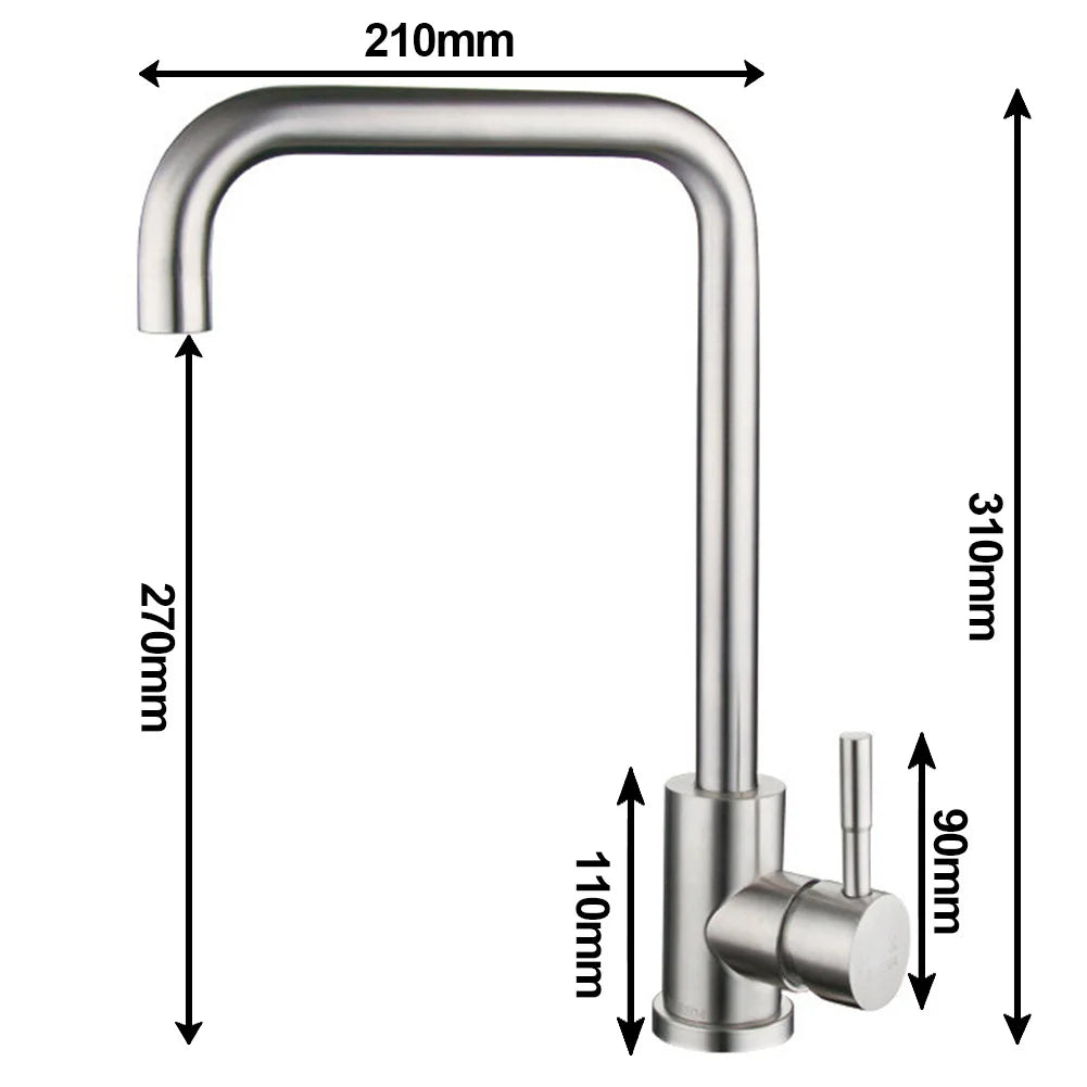 Wasserhahn aus Edelstahl – Hochwertiger, Rostfreier Wasserhahn mit Schwenkbarem Auslauf, Langlebig und Einfach zu Reinigen, Ideal für Moderne Küchen | Karnz