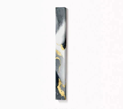 Abstrakte graue flüssige Marmor Wandkunst Fine Art Leinwanddrucke hohe vertikale schlanke Formatbilder für moderne Loftwohnung Wohnzimmer Home Office Dekor | Karnz
