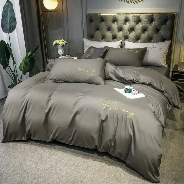 Luxus-Dekbedovertzug mit Eleganter Stickerei – Weich, Atmungsaktiv und Hochwertig | Karnz