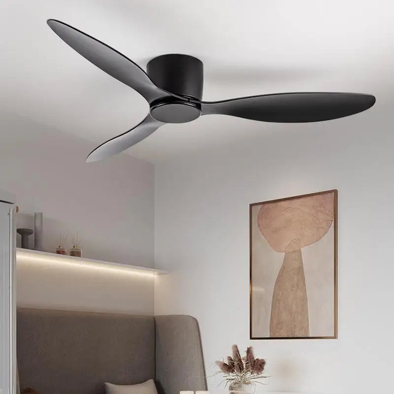 42-52 Zoll Deckenventilatoren mit DC-Motor — Fernbedienung Niedrigboden Kühlventilatoren, ohne Licht, weiße Holz- & schwarze Optionen | Karnz