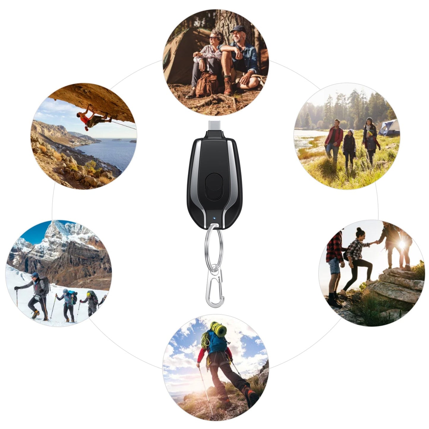 Powerbank Schlüsselanhänger 1500 mAh wasserdicht | Karnz