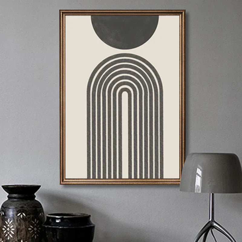 Sonne Meer Kreise Minimalistische Linienkunst Schwarz Weiß Wandkunst Feine Kunst Leinwanddrucke Bilder Für Modernes Wohnzimmer Schlafzimmer Wohnkultur | Karnz