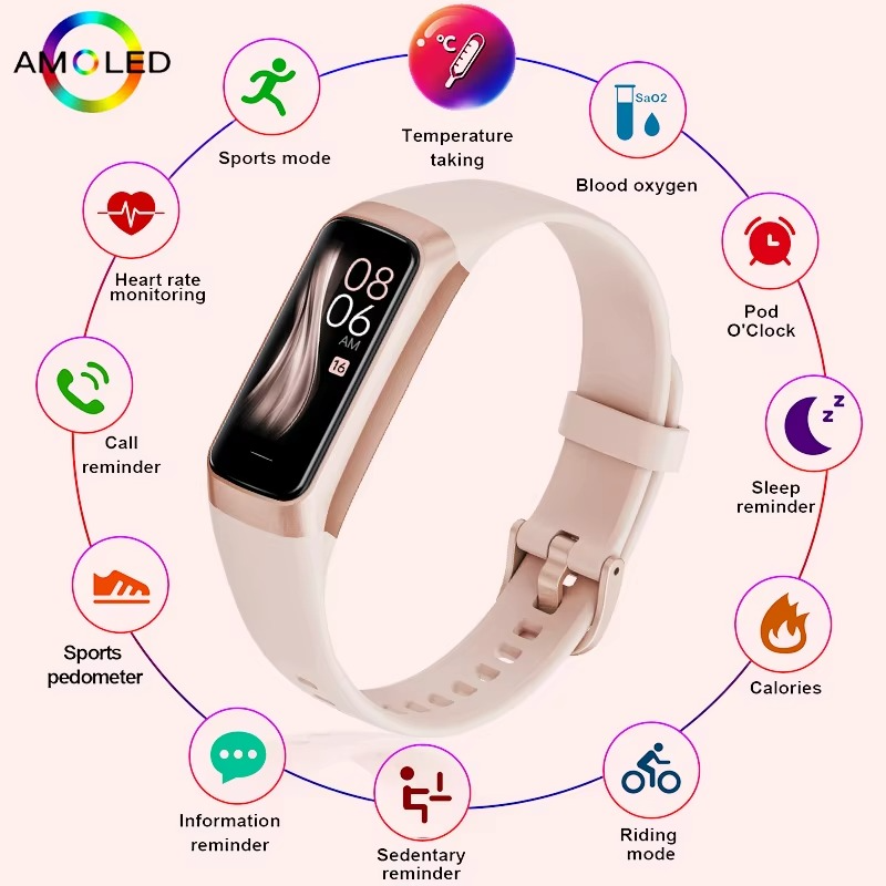 Intelligente Fitnessuhr für Damen und Herren mit wasserdichtem Design und Gesundheitstracking