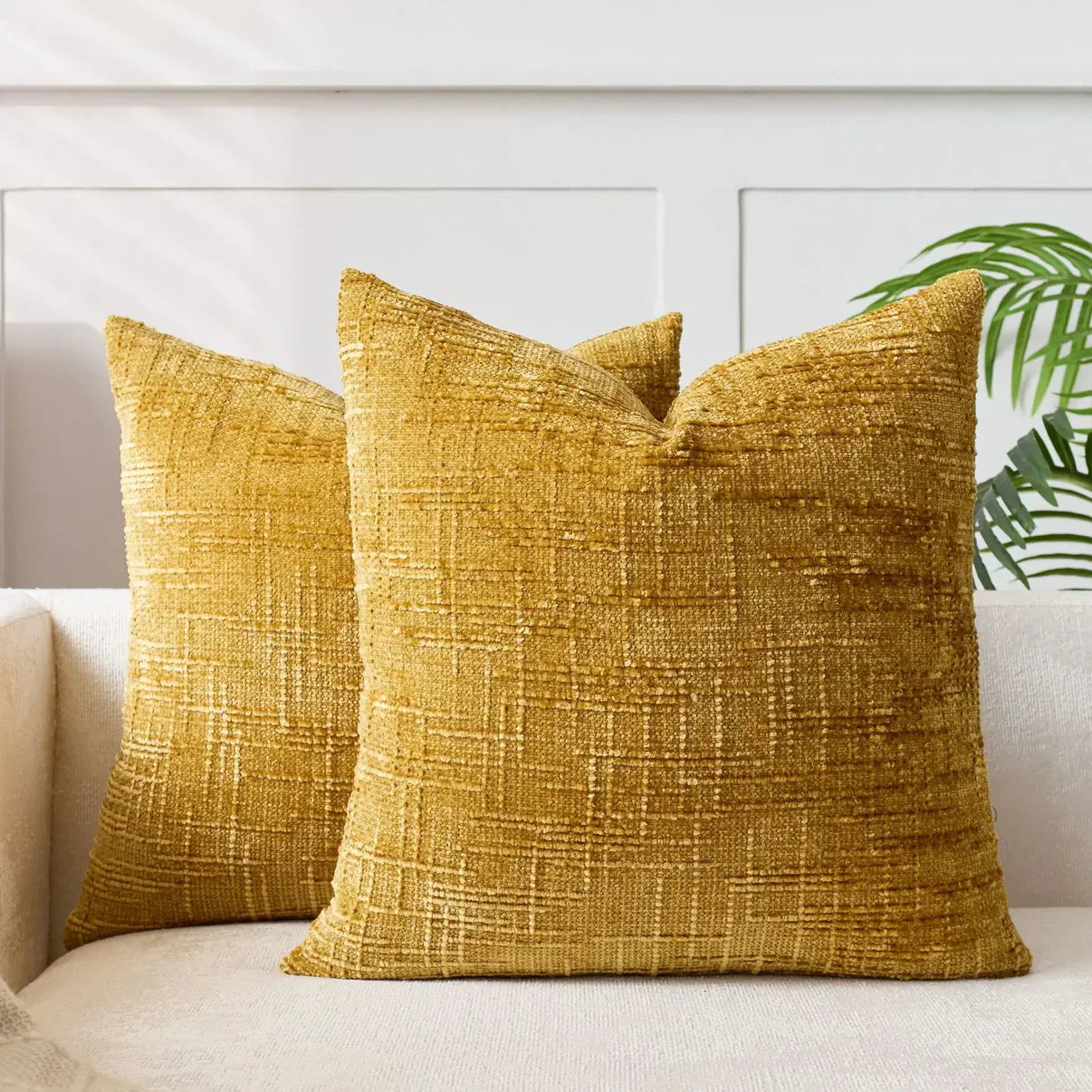 Chenille-Sofakussenhoes - Zachte, effen afwerking | Elegante Dekoration für Wohn- und Schlafzimmer