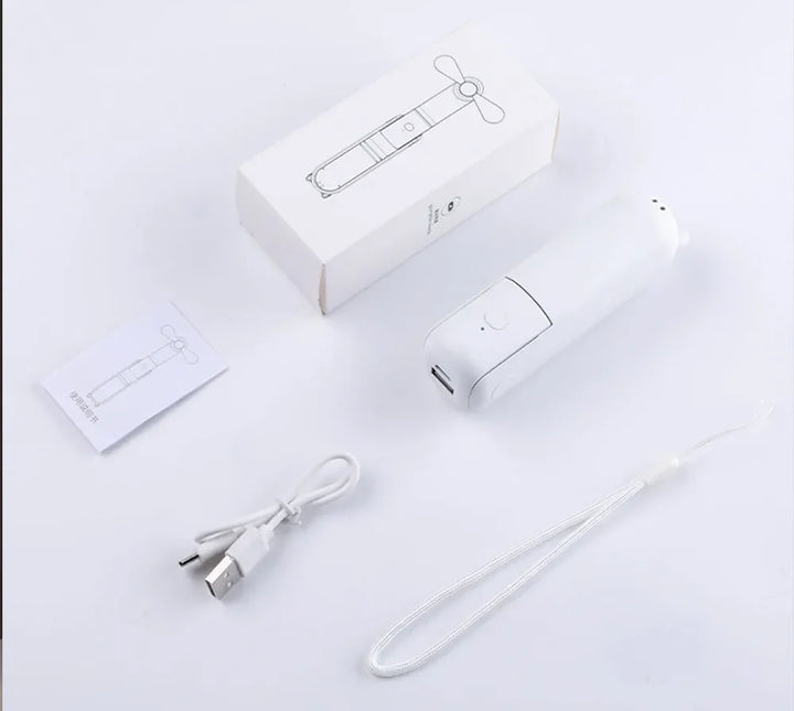 Tragbarer Mini-Handventilator – Wiederaufladbarer faltbarer Taschenventilator mit Batterie, kühlender Handventilator und Powerbank-Funktion | Karnz