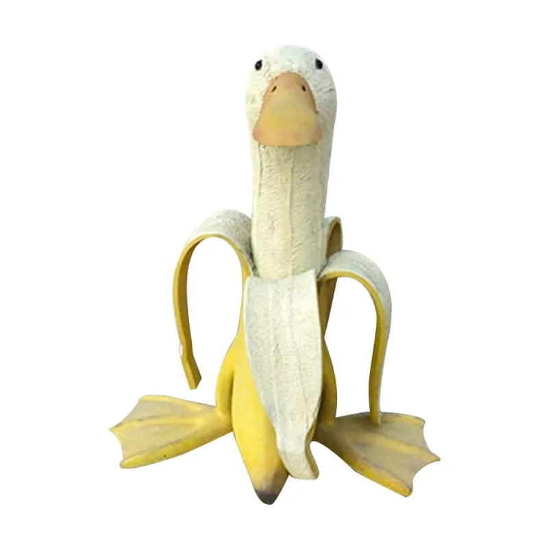 Bananenenten-Dekofigur – Verspielte Harzdekoration für drinnen und draußen