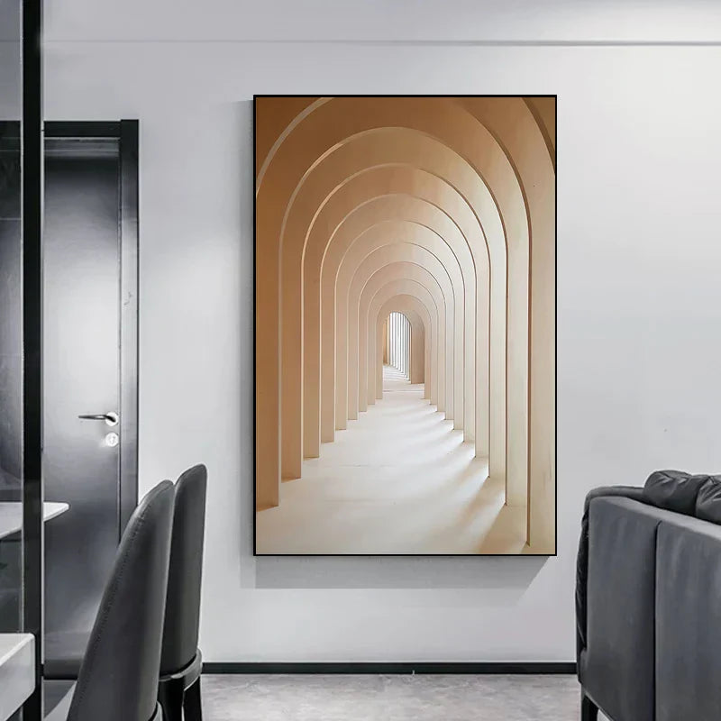 Minimalistische abstrakte architektonische Wandkunst feine Kunstleinwand Drucke Poster Bilder für moderne Apartment Wohnzimmer Büro Dekor | Karnz