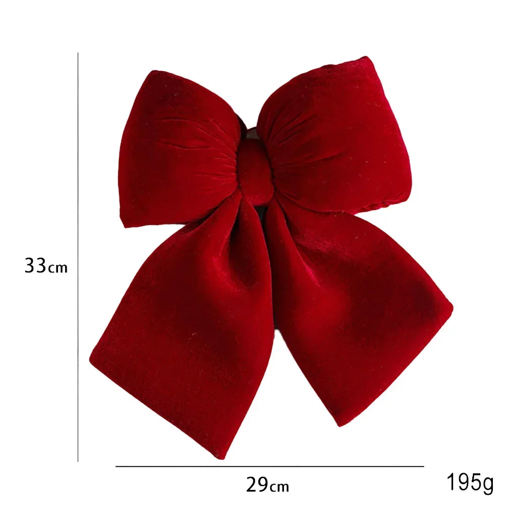 Rote Samtschleife zum Dekorieren – Eleganter Baumschmuck für Weihnachten, Ideal für Christbaum, Türdekoration oder festliche Geschenkverpackungen | Karnz