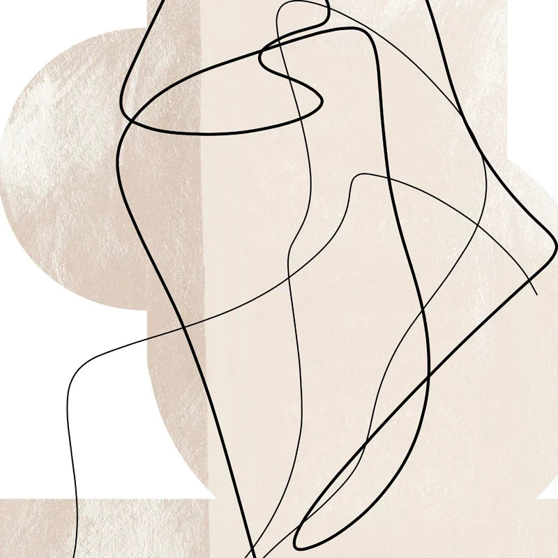 Beige-Töne Abstrakte Linienkunst Wandkunst Fine Art Leinwanddrucke Minimalistische Bilder Für Modernes Apartment Wohnzimmer Kunst Für Zeitgenössische Innenräume | Karnz