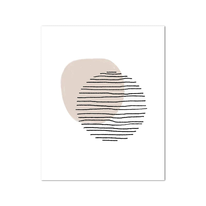 Schatten von Beige Abstrakte Linienkunst Wandkunst Feine Kunst Leinwanddrucke Minimalistische Bilder für moderne Wohnzimmerskunst für zeitgenössische Innenräume