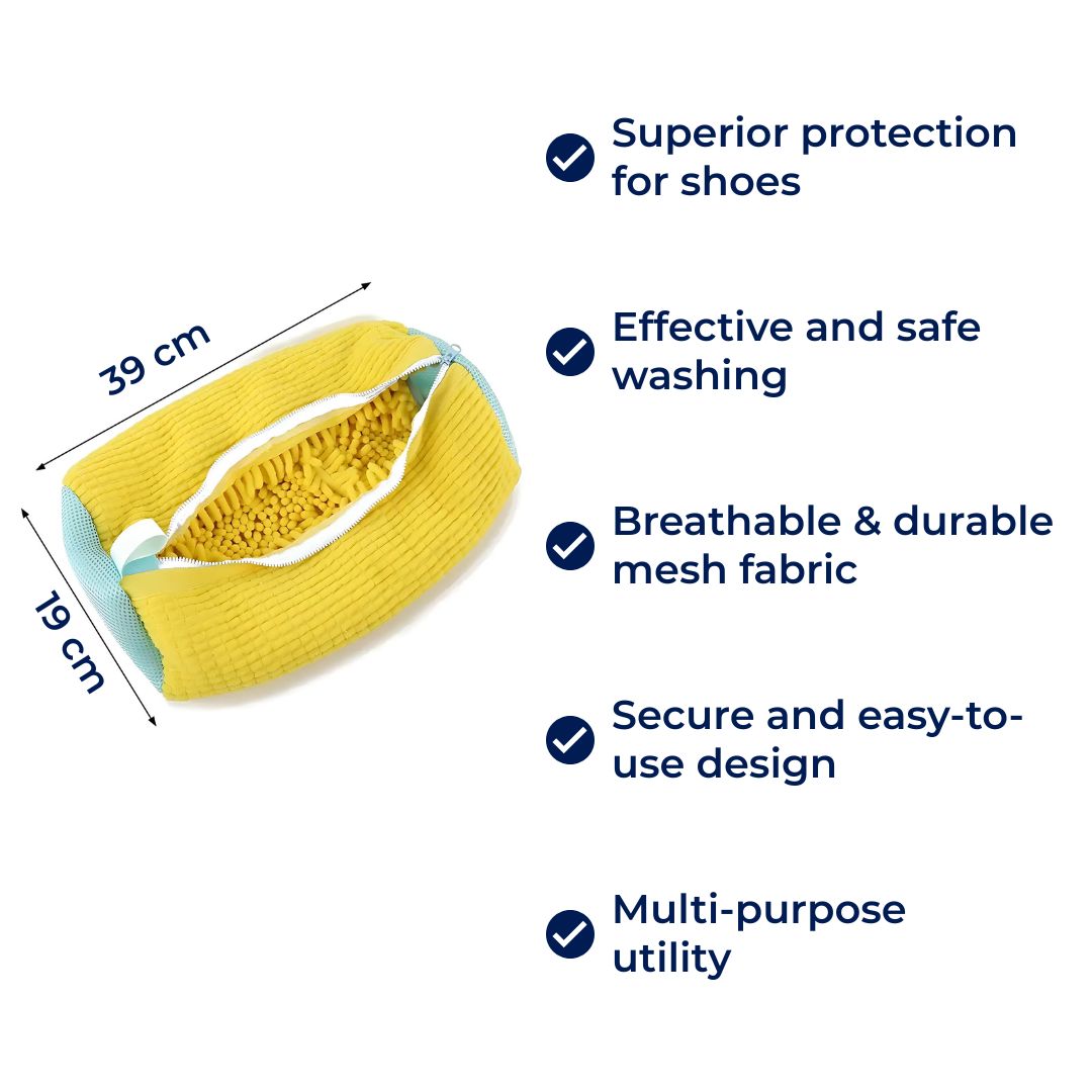 ShoeGuard | Schuh Waschmaschine Tasche – Schutzpolsterung – Mesh Gewebe – Pflegebehälter für Sneakers