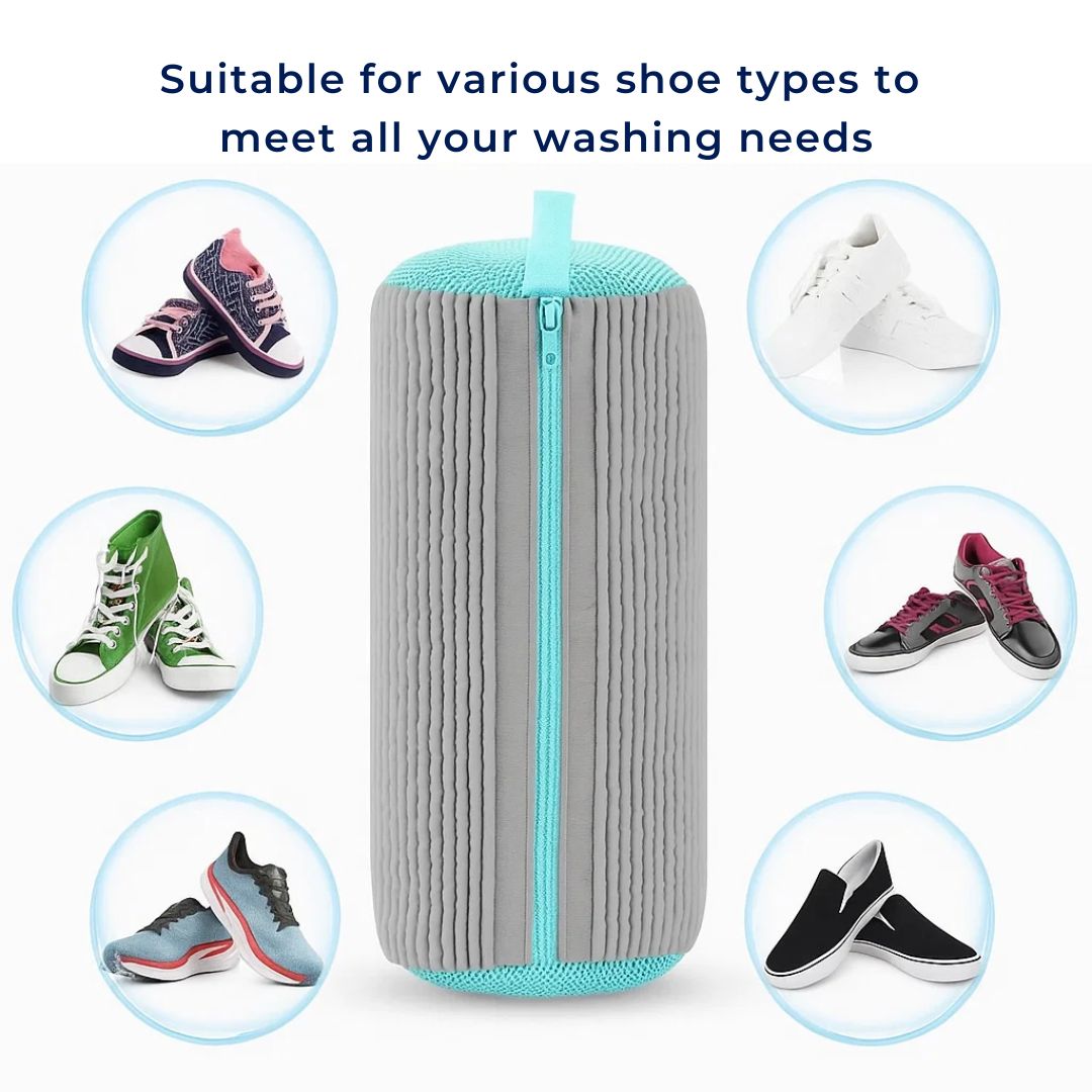 ShoeGuard | Schuh Waschmaschine Tasche – Schutzpolsterung – Mesh Gewebe – Pflegebehälter für Sneakers