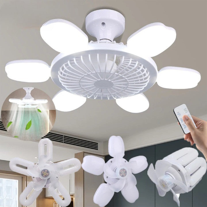 Silent Adjustable Remote Control Ceiling Foldable Fan Lamp - Image 0