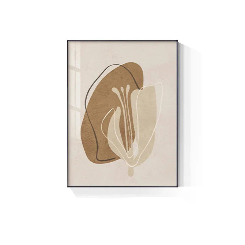 Einfache Beige Braun Florale Abstrakte Wandkunst Feine Kunst Leinwanddrucke Minimalistische Bilder Für Moderne Wohnungen Wohnzimmer Schlafzimmer Kunst Für Zeitgenössische Innenräume