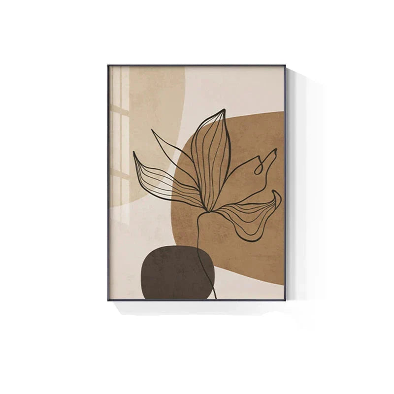 Einfache Beige Braun Florale Abstrakte Wandkunst Feine Kunst Leinwanddrucke Minimalistische Bilder Für Moderne Wohnungen Wohnzimmer Schlafzimmer Kunst Für Zeitgenössische Innenräume
