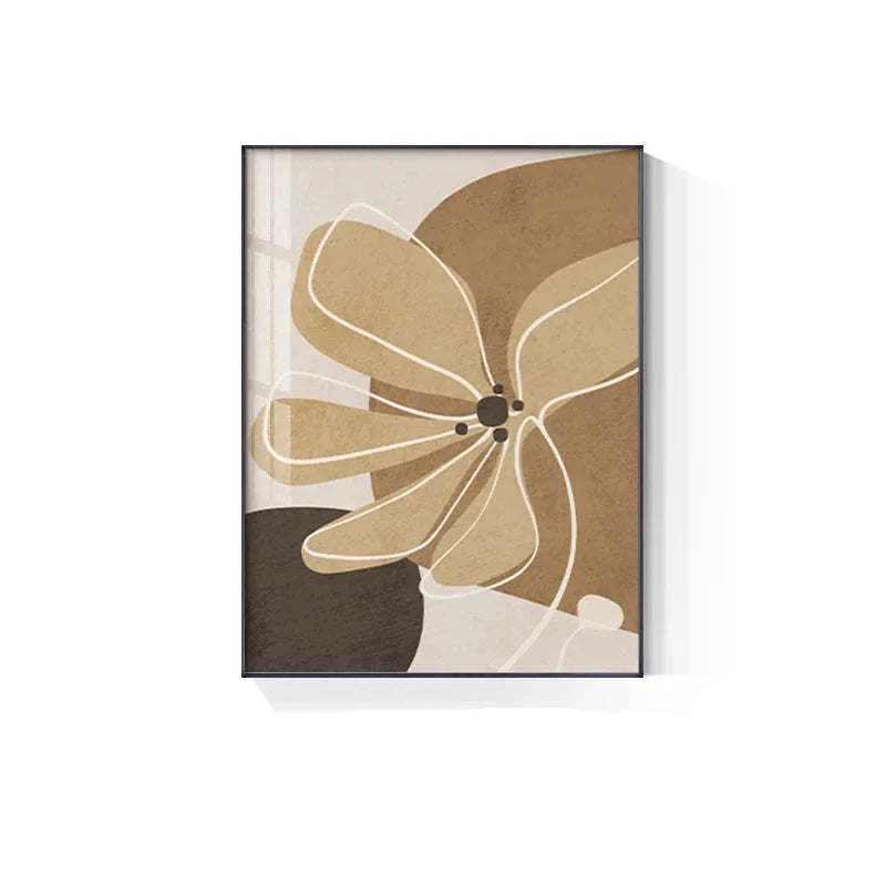 Einfache Beige Braun Florale Abstrakte Wandkunst Feine Kunst Leinwanddrucke Minimalistische Bilder Für Moderne Wohnungen Wohnzimmer Schlafzimmer Kunst Für Zeitgenössische Innenräume