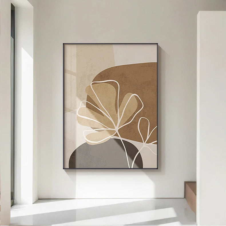 Einfache Beige Braun Florale Abstrakte Wandkunst Feine Kunst Leinwanddrucke Minimalistische Bilder Für Moderne Wohnungen Wohnzimmer Schlafzimmer Kunst Für Zeitgenössische Innenräume