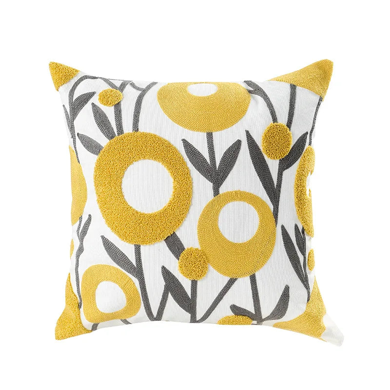 Einfache florale bunte nordische Kissenbezüge 45x45cm gestrickte Jacquard-Leinenkissenbezüge für das Wohnzimmer Sofa Wurfkissen zeitgenössische skandinavische Wohnkultur