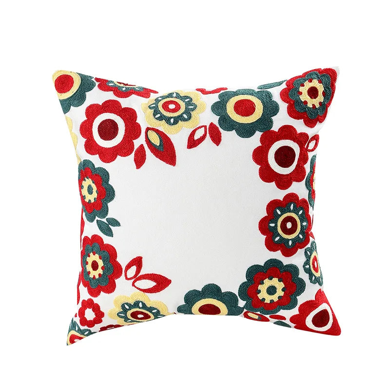 Einfache florale bunte nordische Kissenbezüge 45x45cm gestrickte Jacquard-Leinenkissenbezüge für das Wohnzimmer Sofa Wurfkissen zeitgenössische skandinavische Wohnkultur