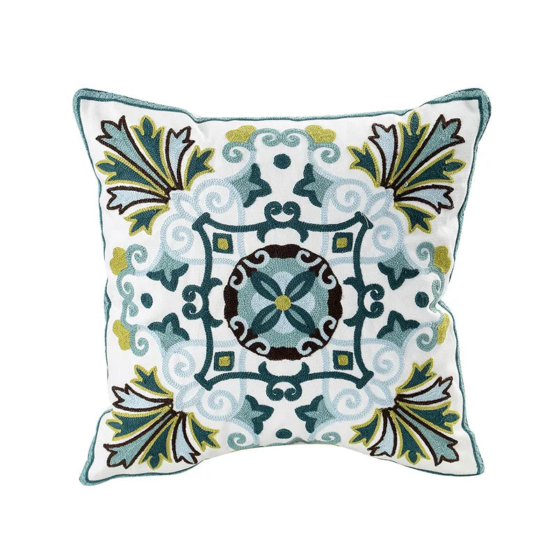 Einfache florale bunte nordische Kissenbezüge 45x45cm gestrickte Jacquard-Leinenkissenbezüge für das Wohnzimmer Sofa Wurfkissen zeitgenössische skandinavische Wohnkultur