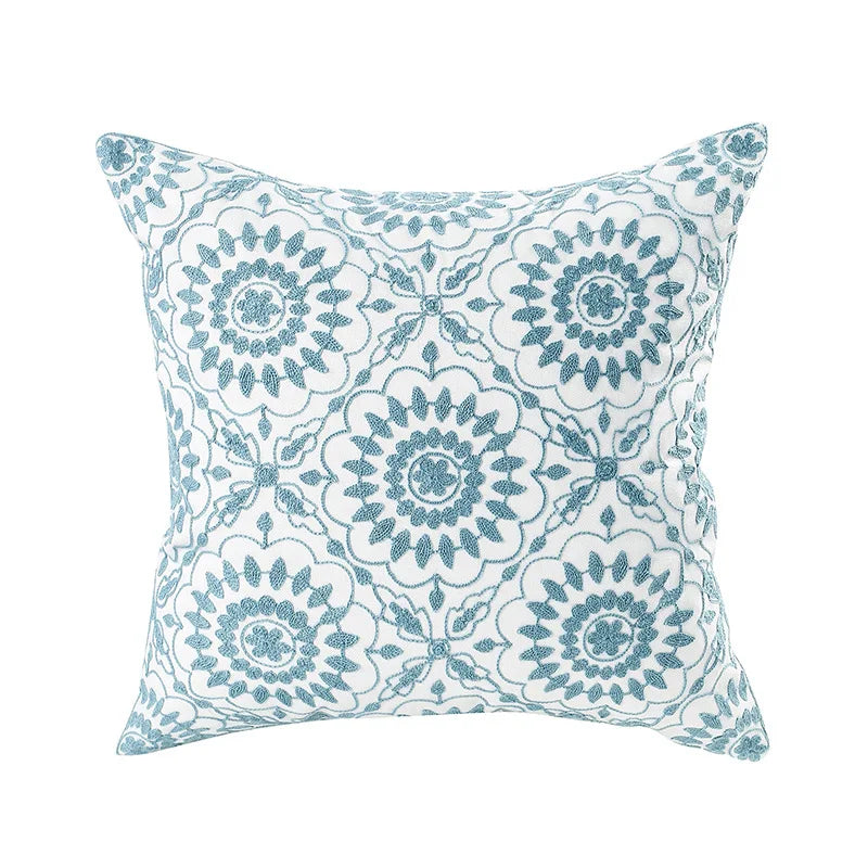 Einfache florale bunte nordische Kissenbezüge 45x45cm gestrickte Jacquard-Leinenkissenbezüge für das Wohnzimmer Sofa Wurfkissen zeitgenössische skandinavische Wohnkultur