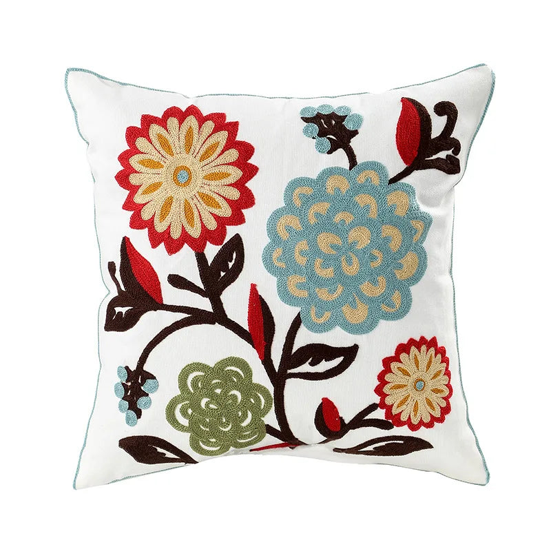 Einfache florale bunte nordische Kissenbezüge 45x45cm gestrickte Jacquard-Leinenkissenbezüge für das Wohnzimmer Sofa Wurfkissen zeitgenössische skandinavische Wohnkultur