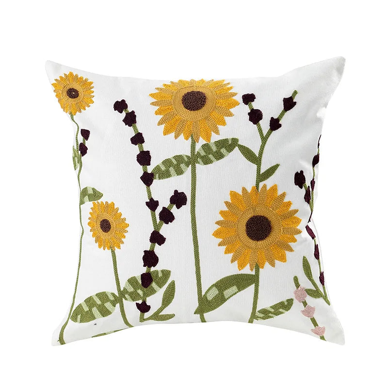 Einfache florale bunte nordische Kissenbezüge 45x45cm gestrickte Jacquard-Leinenkissenbezüge für das Wohnzimmer Sofa Wurfkissen zeitgenössische skandinavische Wohnkultur