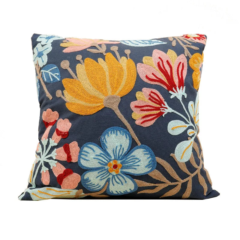Einfache florale bunte nordische Kissenbezüge 45x45cm gestrickte Jacquard-Leinenkissenbezüge für das Wohnzimmer Sofa Wurfkissen zeitgenössische skandinavische Wohnkultur