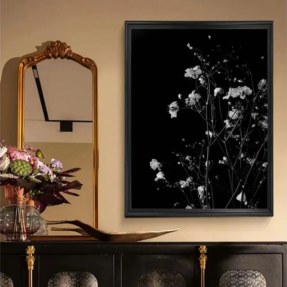 Moderne Lifestyle Floral Wandkunst Minimalistische Schwarz Weiß Poster Feine Kunst Leinwanddrucke Bilder Für Wohnzimmer Dekor