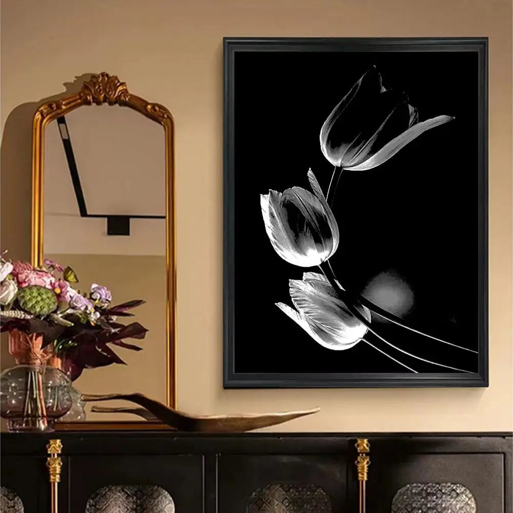 Moderne Lifestyle Floral Wandkunst Minimalistische Schwarz Weiß Poster Feine Kunst Leinwanddrucke Bilder Für Wohnzimmer Dekor