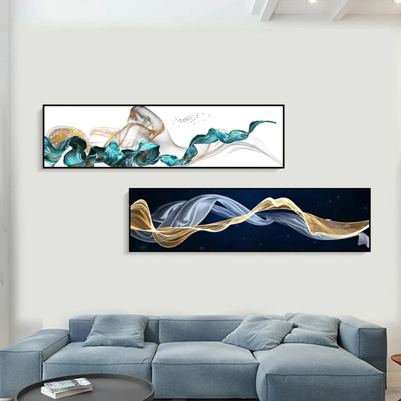 Fließende Vibes Abstrakte Wandkunst Fine Art Leinwanddrucke Breitformatbilder Für das Wohnzimmer Über Sofa Bilder Für Über das Bett